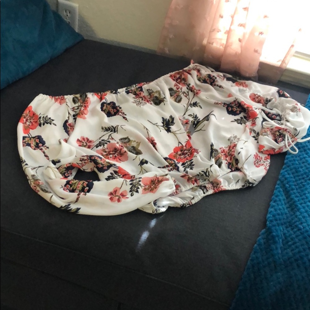 Strapless Floral Top